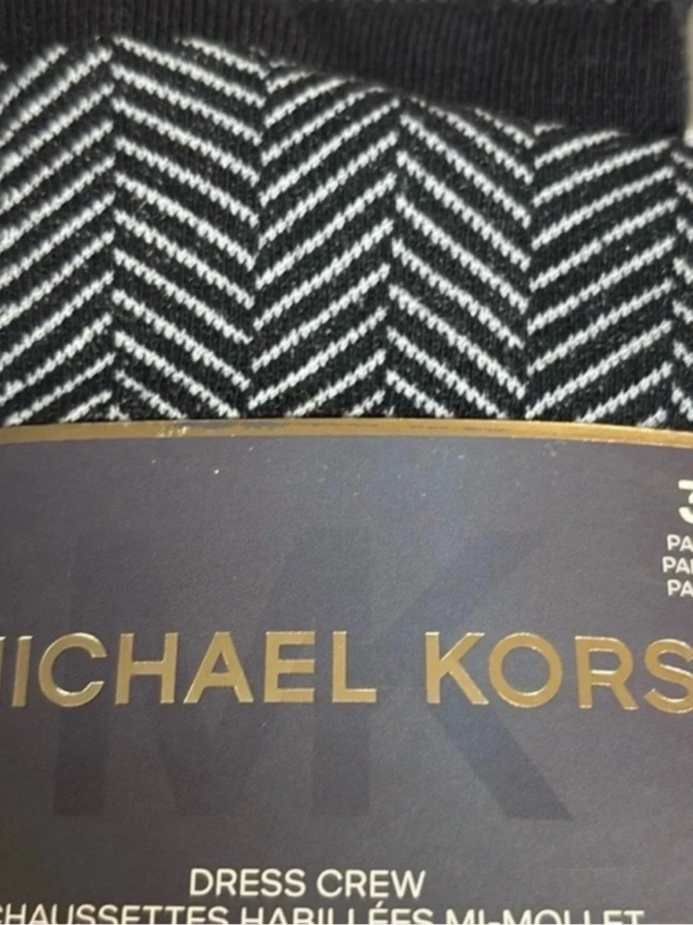 New Michael Kors Socks Men’s 3 Pair Black & Blue Dress Crew Sock Business Casual
